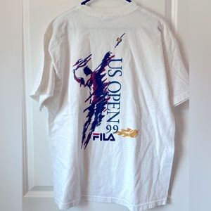 Vintage 90's FILA US Open 1999, Ivory T-Shirt Size L